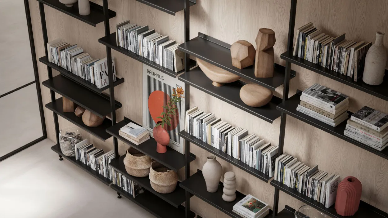 Libreria Karin a soffitto a parete e divisoria