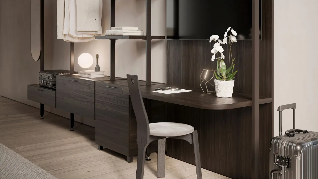  Simply è il sistema per realizzare strutture eleganti e flessibili da usare come librerie, pareti attrezzate, cabine armadio