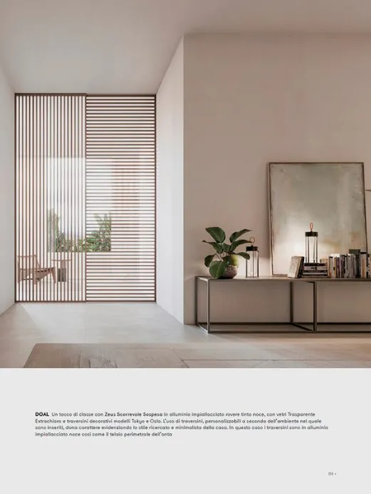 Zeus scorrevole sospesa in alluminio impiallacciato